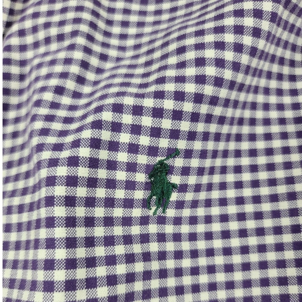 Ralph Lauren Gingham Classic Fit Button Up Shirt Men Purple XL Long Sleeve